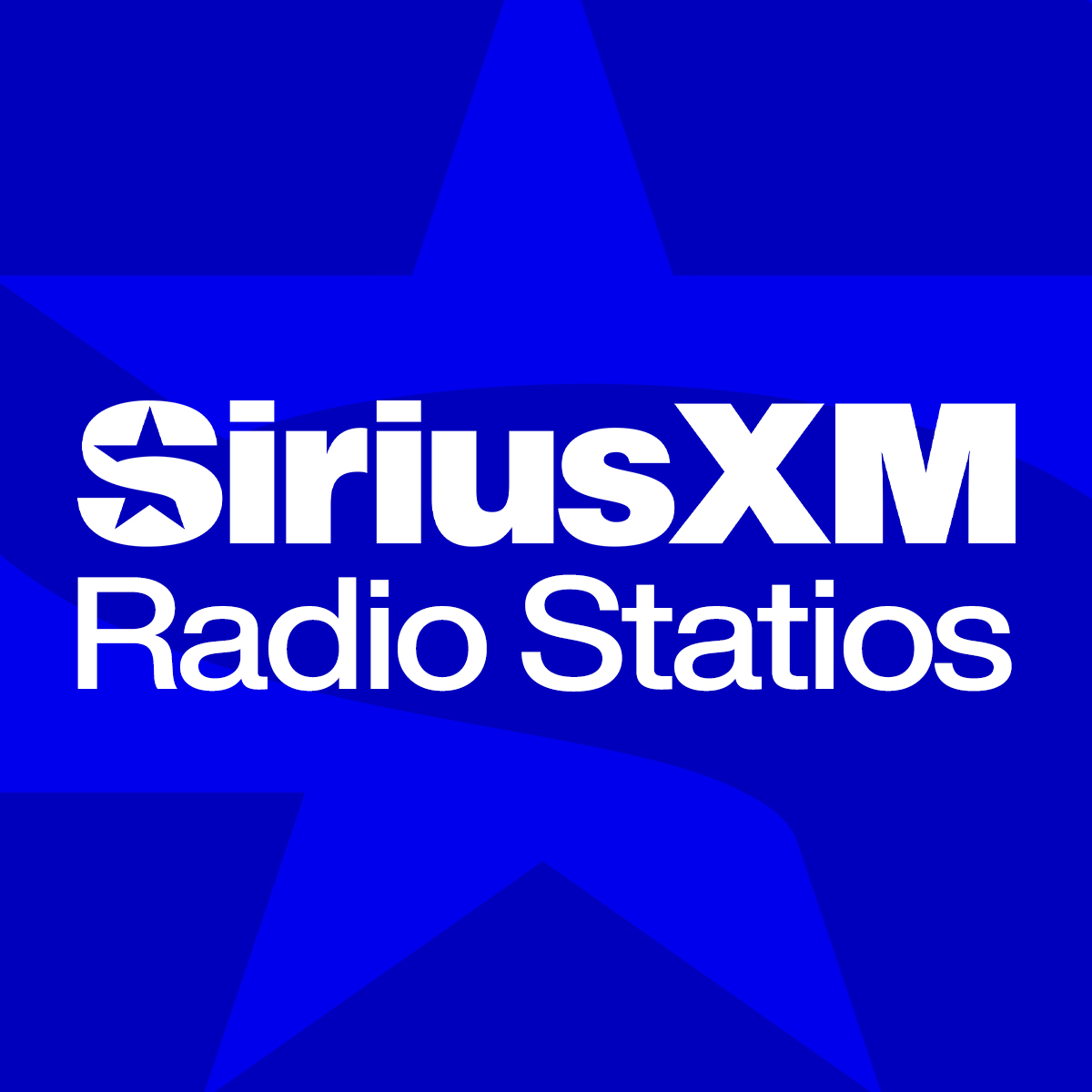 Blue cover with a star motif reading 'SiriusXM Radio Stations'