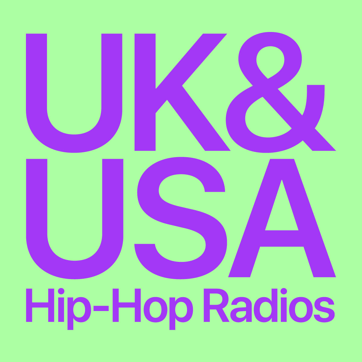 Mint green cover with bold lettering reading 'UK & USA Hip-Hop Radios'