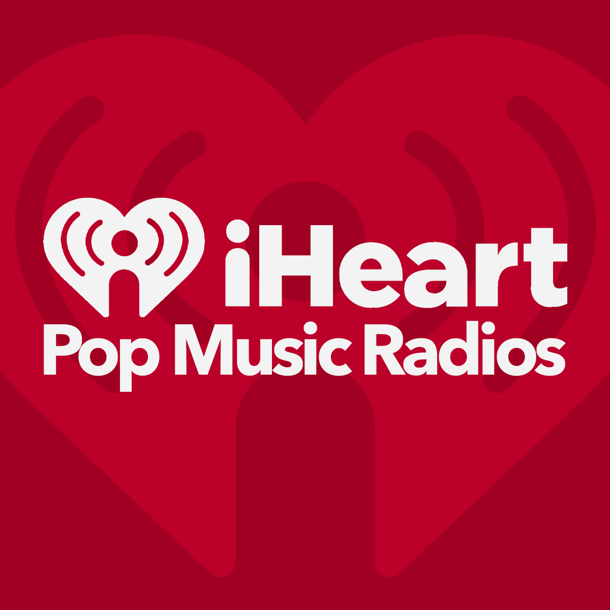 Red cover with the iHeart logo reading 'Pop Music Radios'