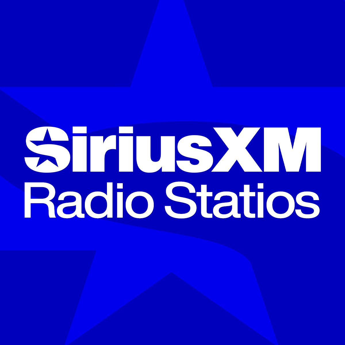 Blue cover with a star motif reading 'SiriusXM Radio Stations'