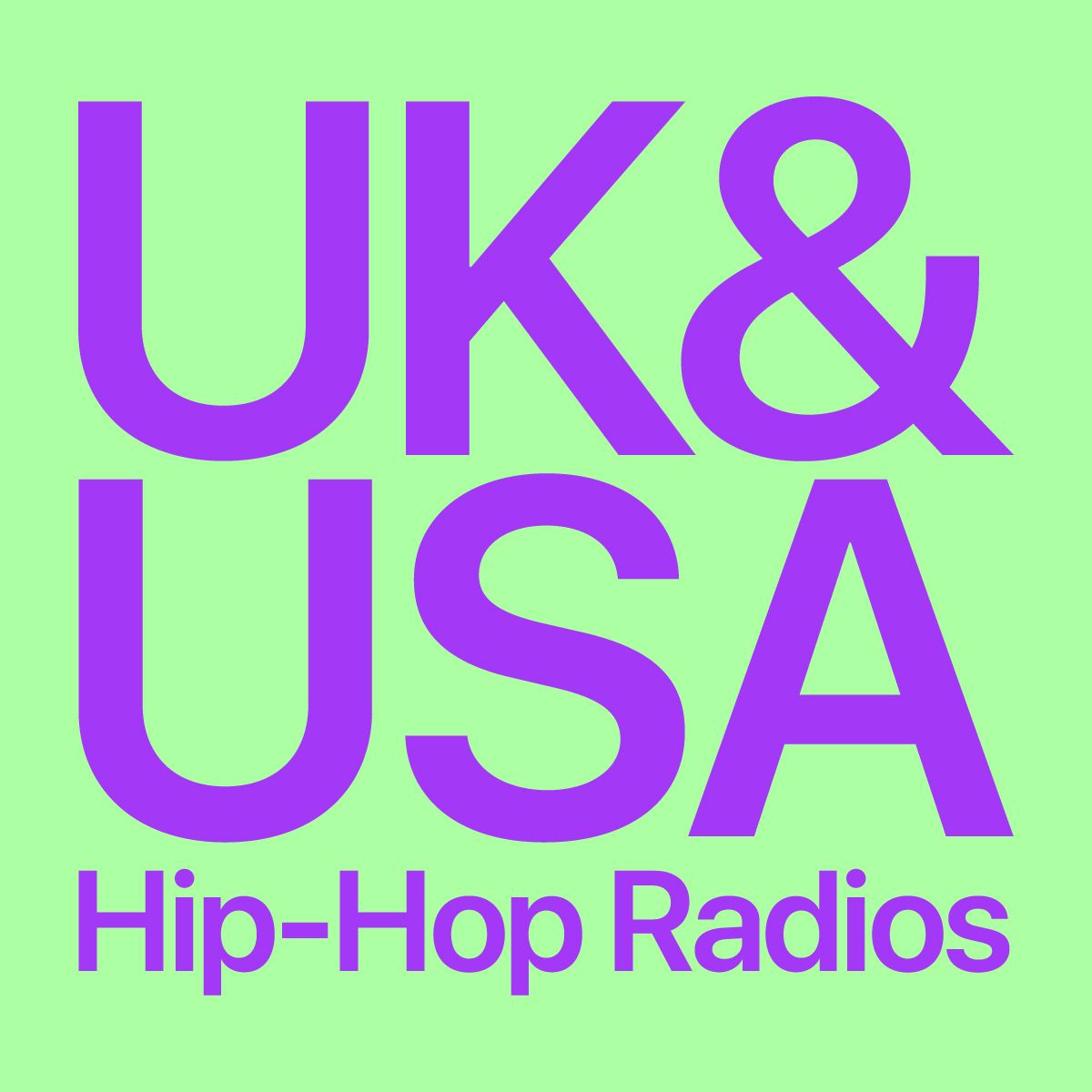 Mint green cover with bold lettering reading 'UK & USA Hip-Hop Radios'