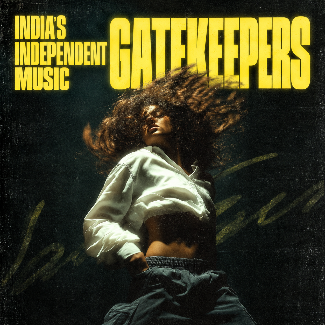 India independent music gatekeepers cover with a musician under oversized yellow lettering.